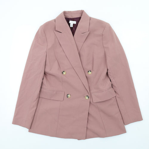 Topshop Womens Pink Polyester Jacket Blazer Size 10