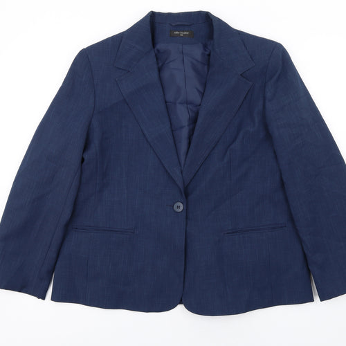 Ellie Louise Womens Blue Polyester Jacket Suit Size 16