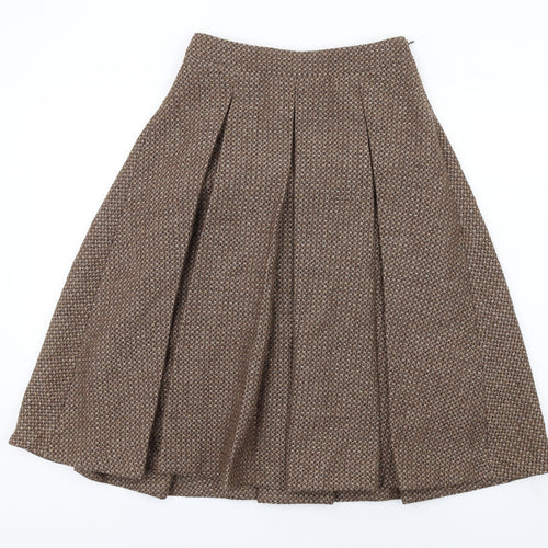 Toast Womens Brown Geometric Wool Tulip Skirt Size 8 Zip