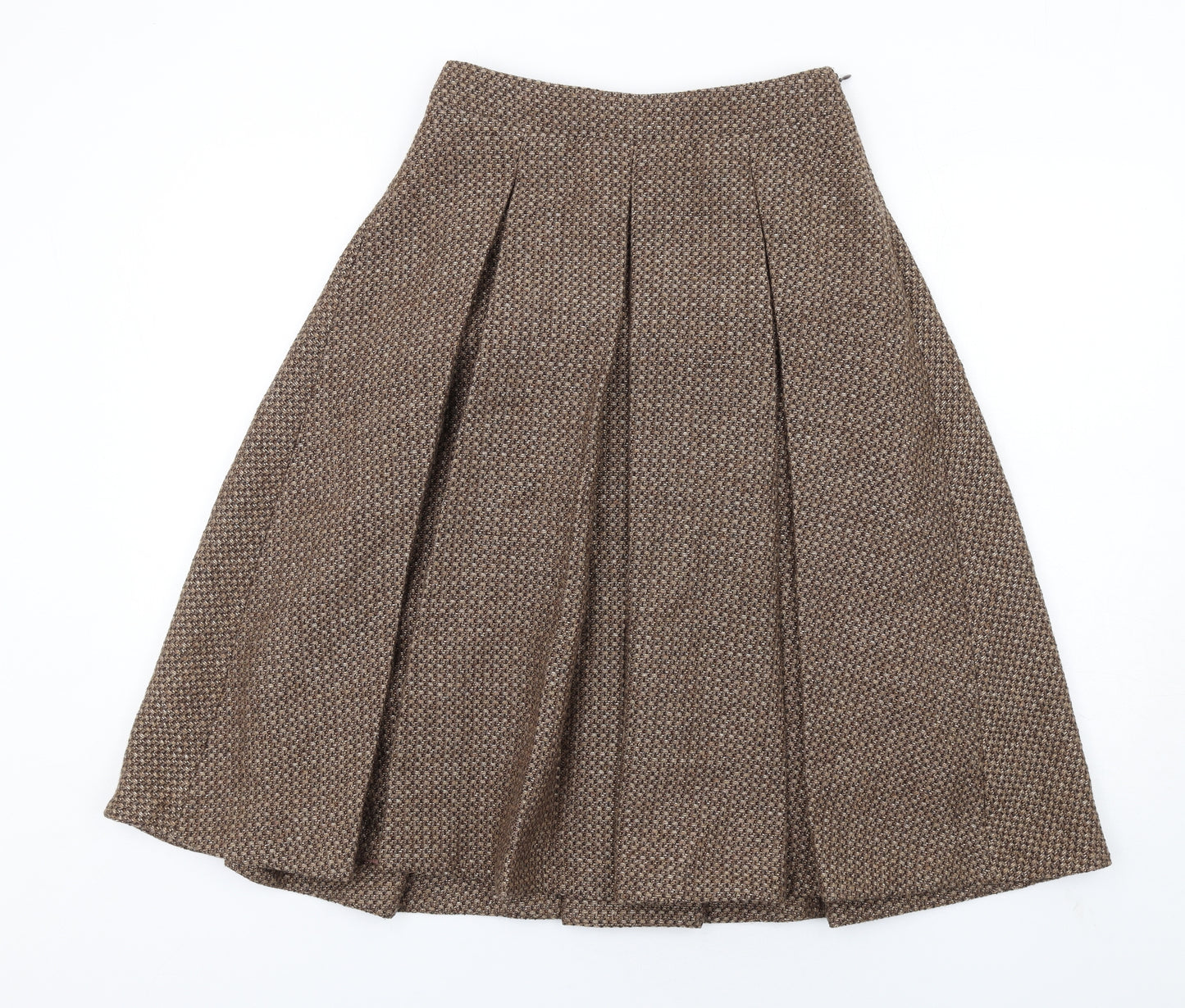 Toast Womens Brown Geometric Wool Tulip Skirt Size 8 Zip