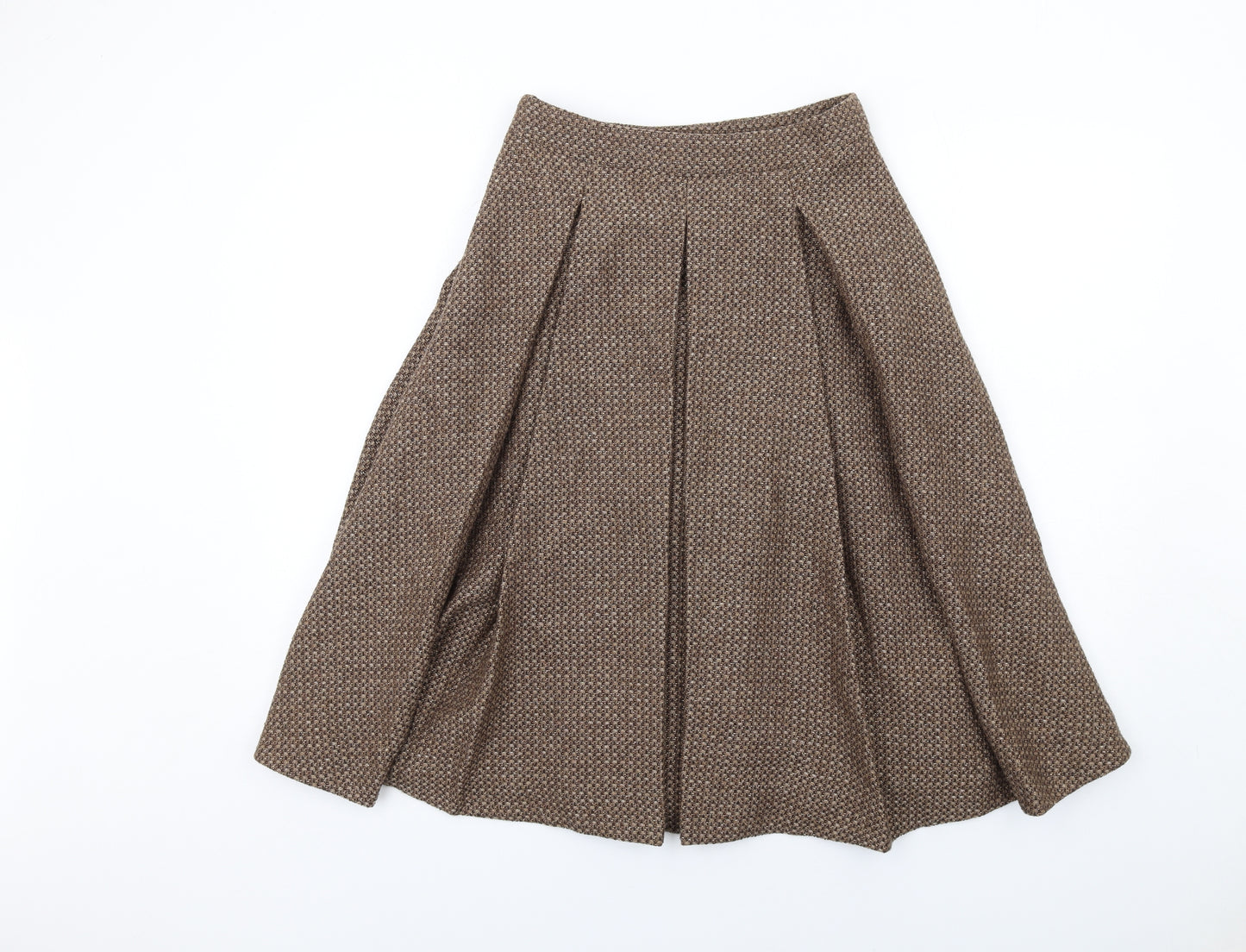 Toast Womens Brown Geometric Wool Tulip Skirt Size 8 Zip