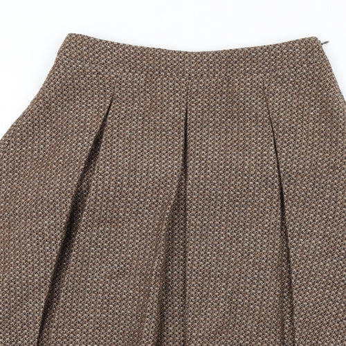 Toast Womens Brown Geometric Wool Tulip Skirt Size 8 Zip