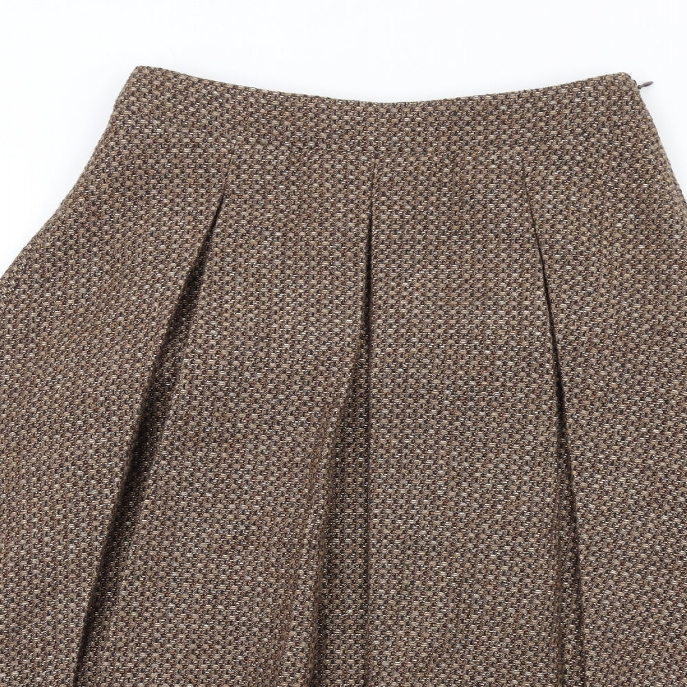 Toast Womens Brown Geometric Wool Tulip Skirt Size 8 Zip