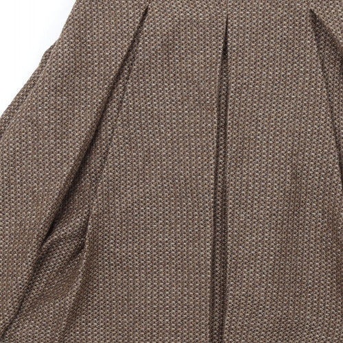 Toast Womens Brown Geometric Wool Tulip Skirt Size 8 Zip