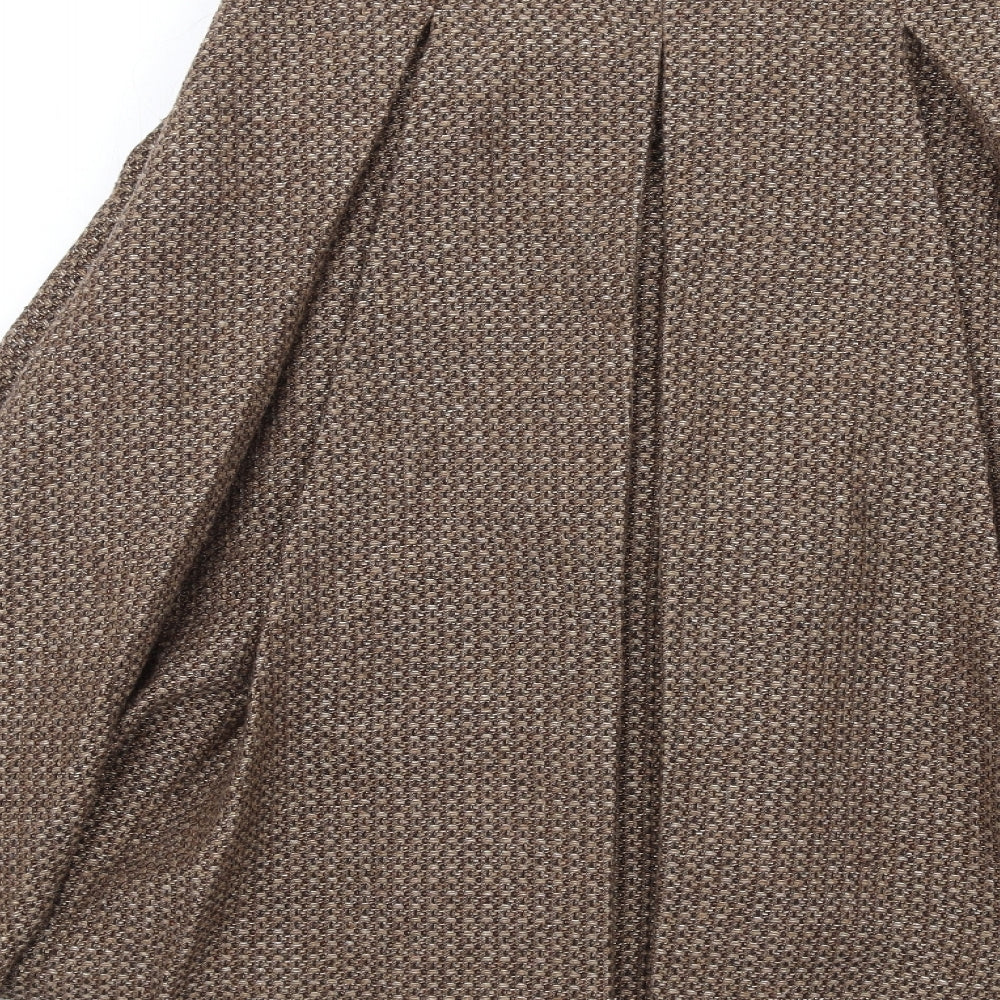 Toast Womens Brown Geometric Wool Tulip Skirt Size 8 Zip