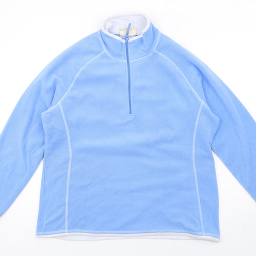 Mountain Warehouse Womens Blue Polyester Pullover Sweatshirt Size M Zip