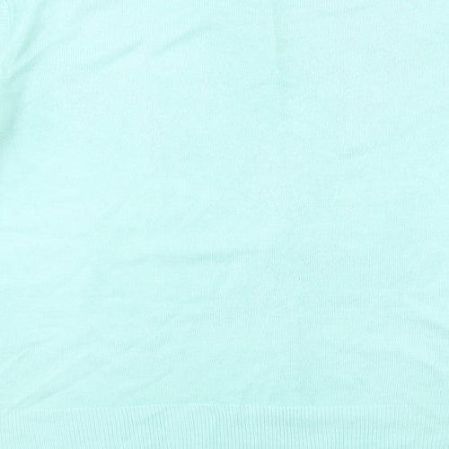 Marks and Spencer Womens Green Round Neck Acrylic Pullover Jumper Size 14