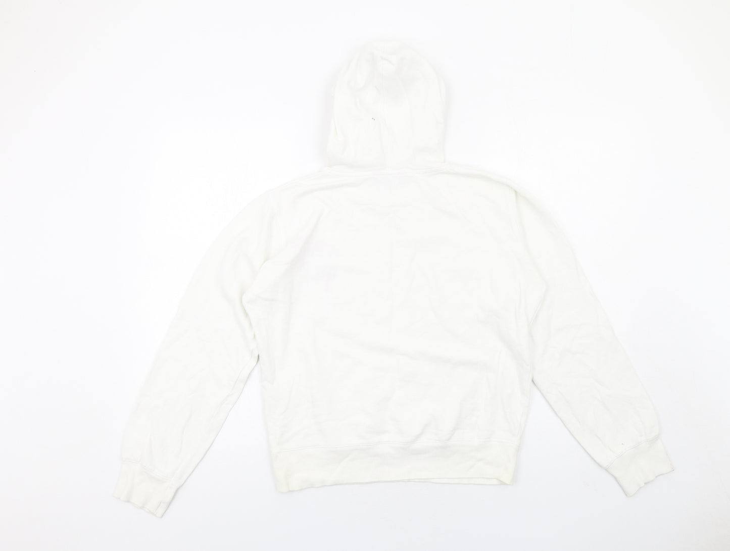 Chilli Pepper Womens White Cotton Pullover Hoodie Size M Pullover