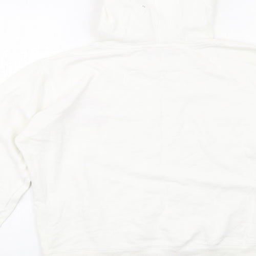 Chilli Pepper Womens White Cotton Pullover Hoodie Size M Pullover