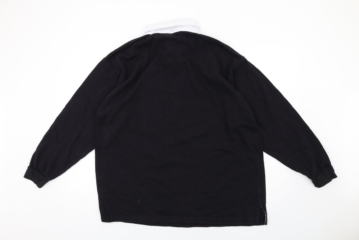 Premiership Rugby Mens Black Cotton Polo Size XL Collared Button - Penguin Club
