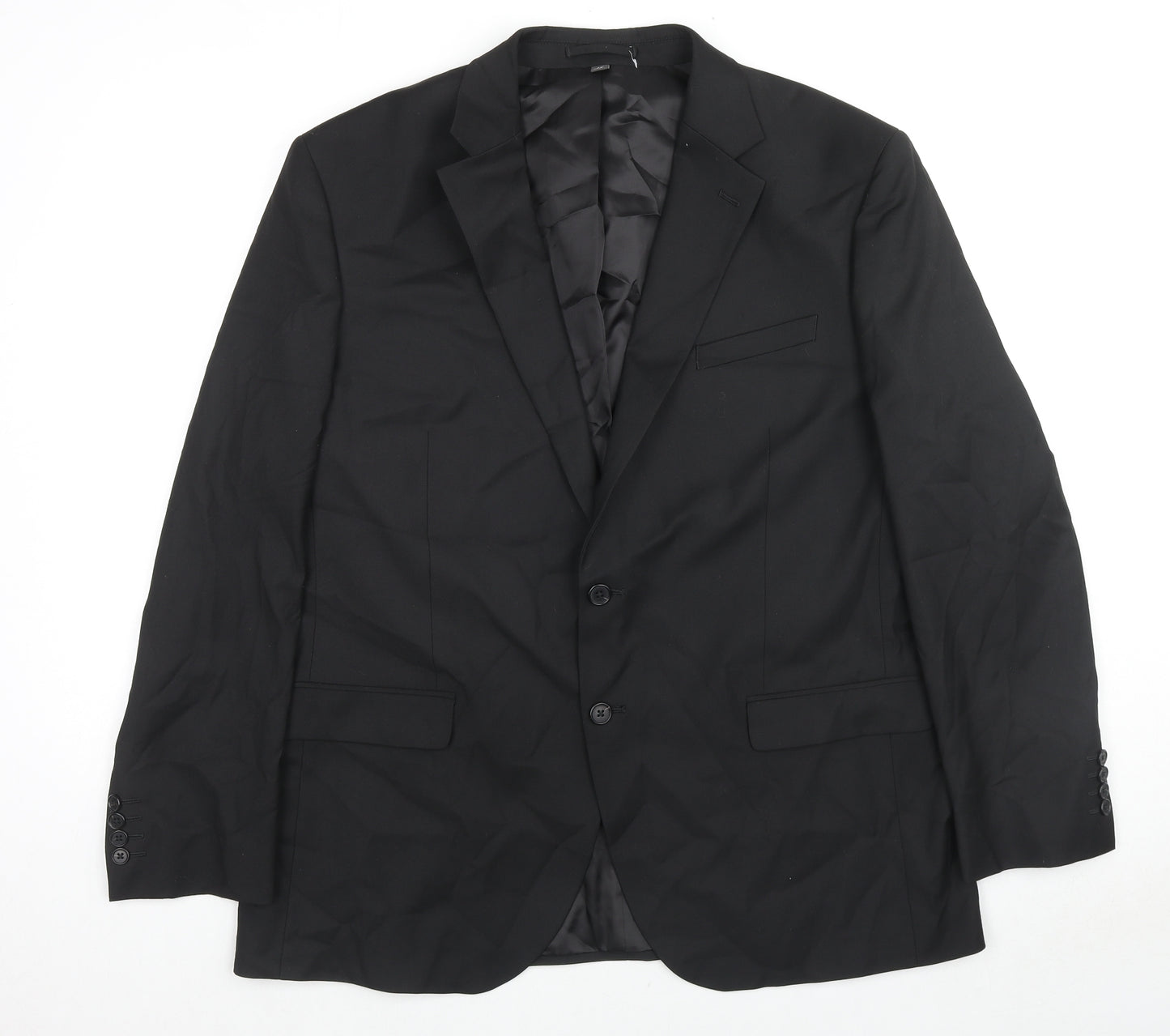 Marks and Spencer Mens Black Polyester Jacket Suit Jacket Size 44 Regular