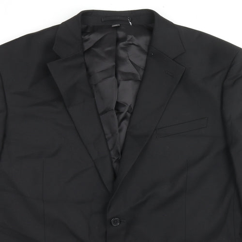 Marks and Spencer Mens Black Polyester Jacket Suit Jacket Size 44 Regular