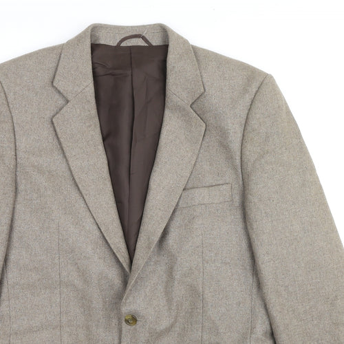 Bruce Corman Mens Beige Wool Jacket Suit Jacket Size 40 Regular