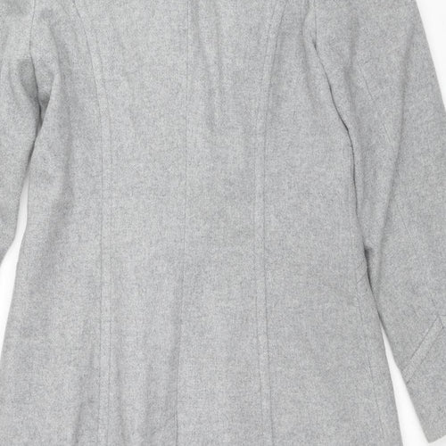 Marks and Spencer Womens Grey Overcoat Coat Size 10 Button