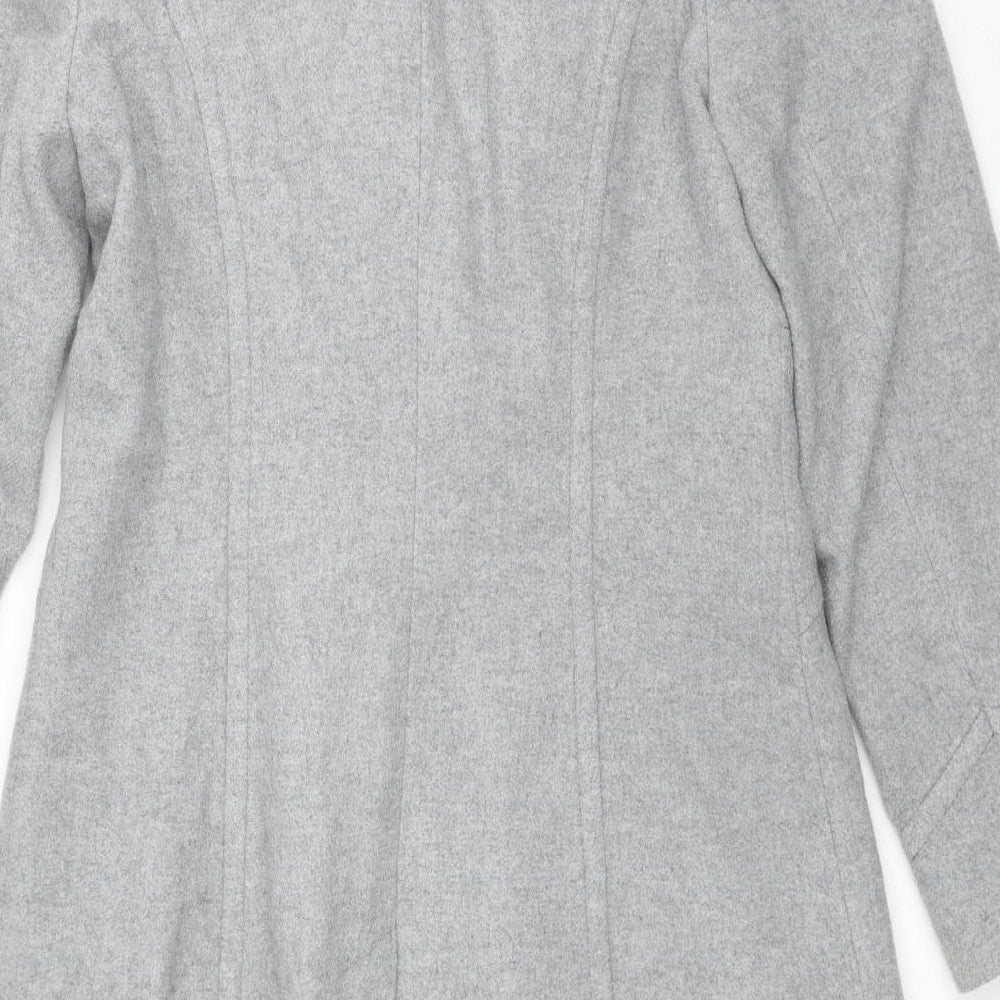 Marks and Spencer Womens Grey Overcoat Coat Size 10 Button