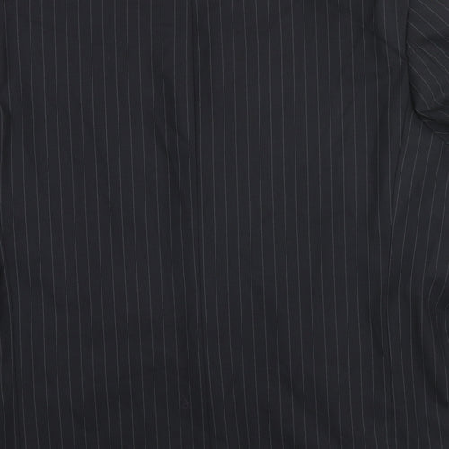 Smithy Mens Black Striped Wool Jacket Suit Jacket Size 48 Regular