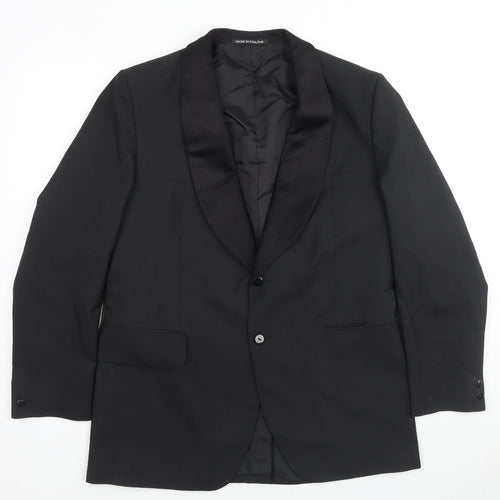 Burton Mens Black Polyester Tuxedo Suit Jacket Size 42 Regular