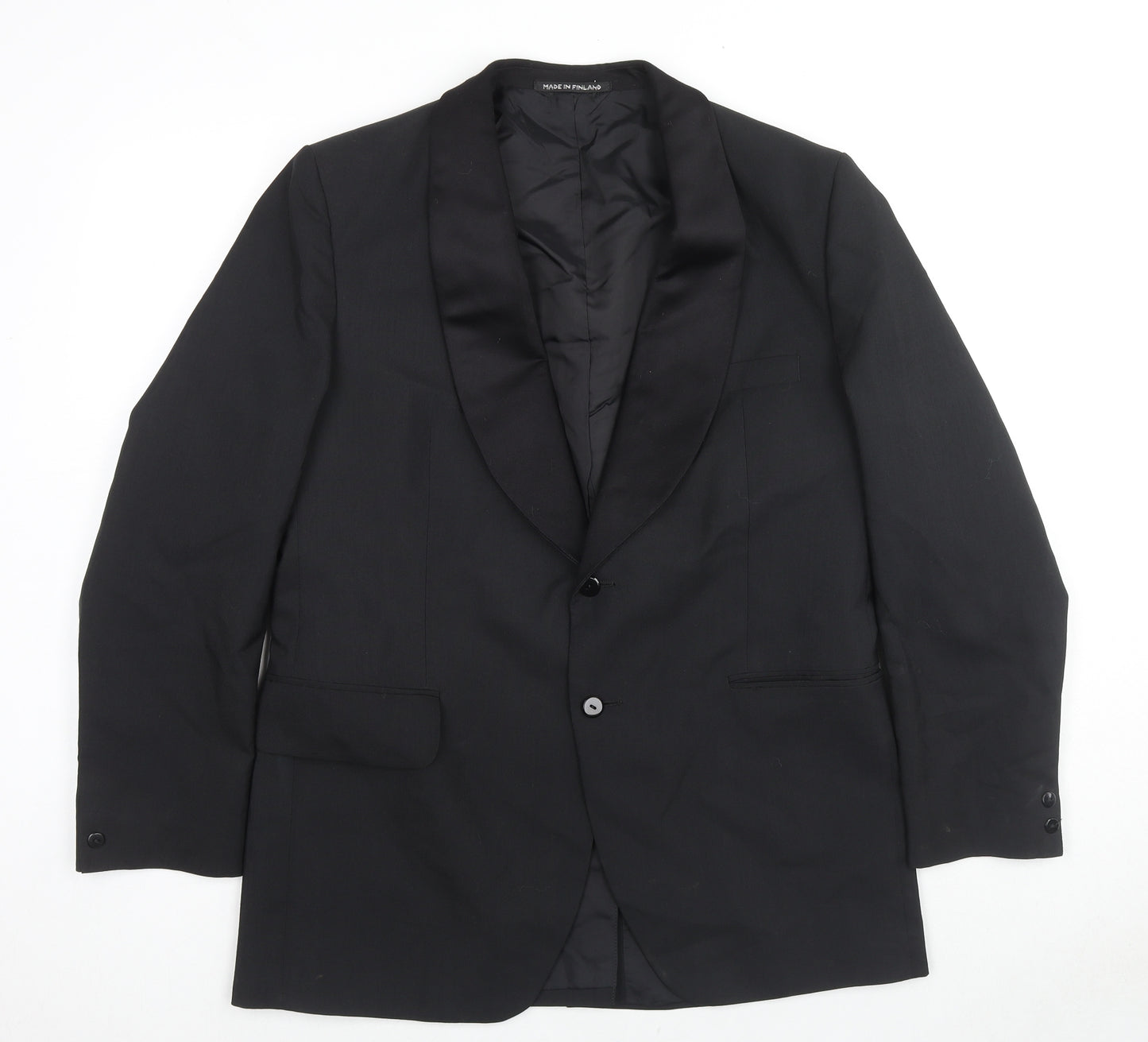 Burton Mens Black Polyester Tuxedo Suit Jacket Size 42 Regular