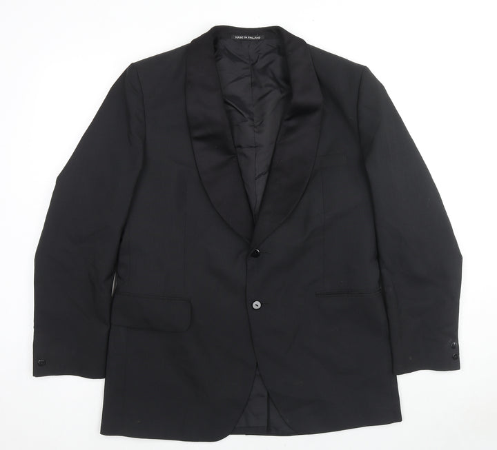 Burton Mens Black Polyester Tuxedo Suit Jacket Size 42 Regular