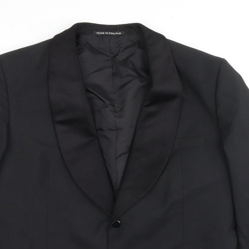 Burton Mens Black Polyester Tuxedo Suit Jacket Size 42 Regular