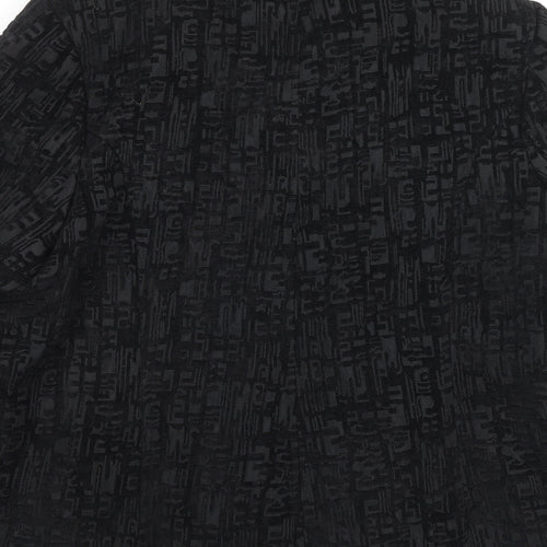 TIGI Womens Black Geometric Jacket Size 14 Button - Size 14-16