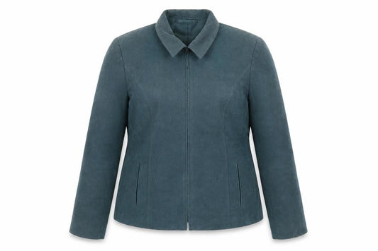 Front view of Autonomy women’s green jacket, size UK 16, zip