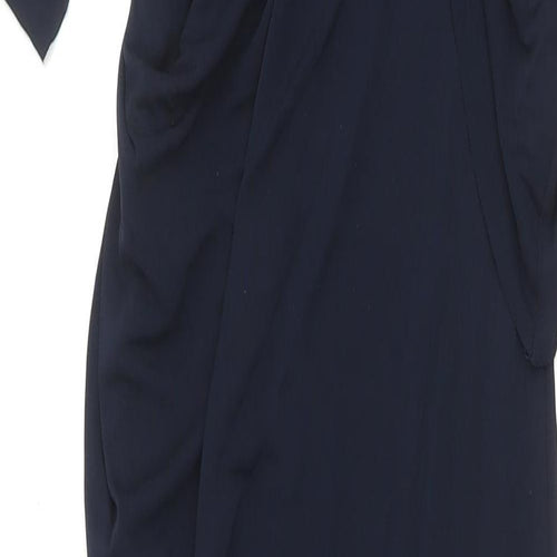 Zara Womens Blue Viscose Bodycon Size M One Shoulder Buckle