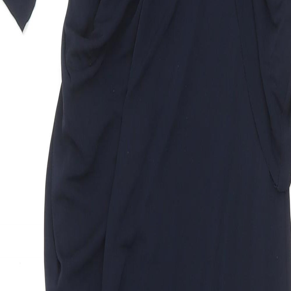 Zara Womens Blue Viscose Bodycon Size M One Shoulder Buckle