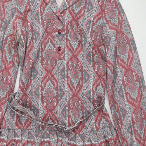 Viloft Womens Multicoloured Fair Isle Polyester A-Line Size 10 Collared Button