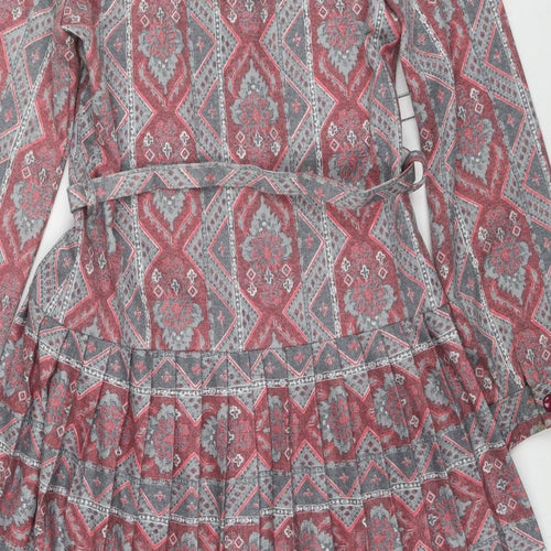 Viloft Womens Multicoloured Fair Isle Polyester A-Line Size 10 Collared Button