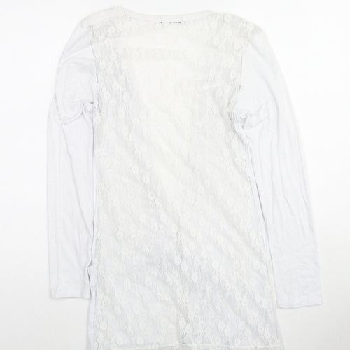 Decoy Womens White V-Neck Viscose Cardigan Jumper Size S - Size S-M