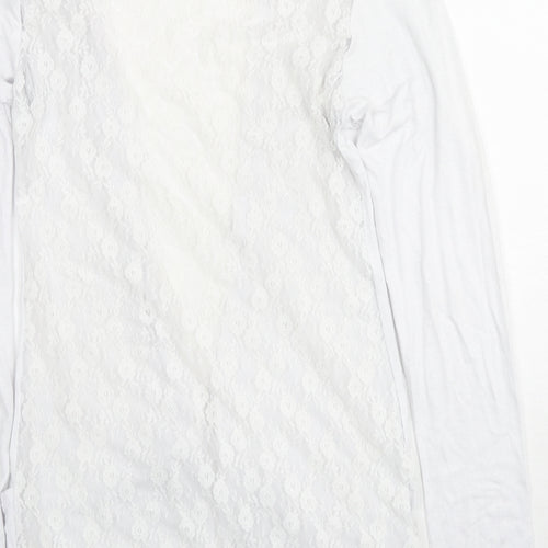Decoy Womens White V-Neck Viscose Cardigan Jumper Size S - Size S-M