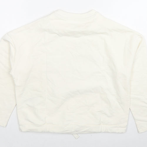 Marks and Spencer Girls White Cotton Pullover Sweatshirt Size 8-9 Years Pullover - Snoopy