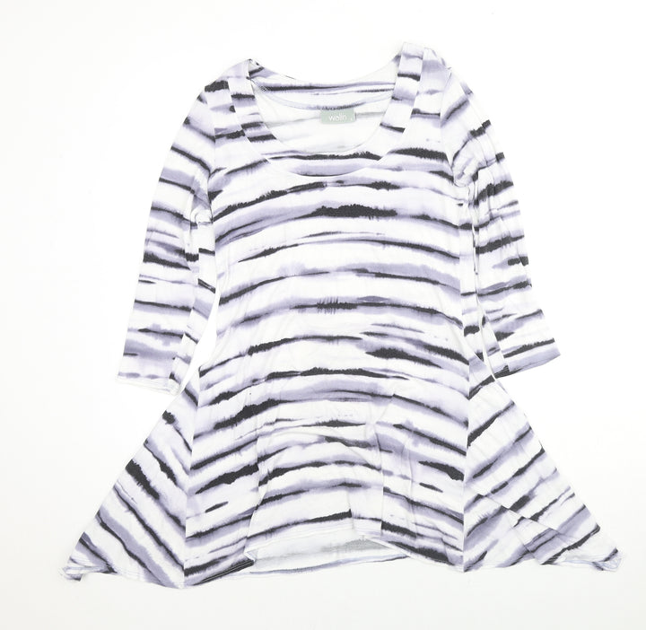 Wallis Womens Multicoloured Tie Dye Viscose A-Line Size S Scoop Neck Pullover