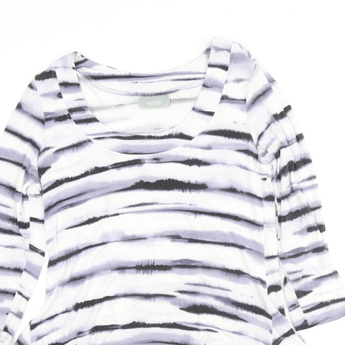 Wallis Womens Multicoloured Tie Dye Viscose A-Line Size S Scoop Neck Pullover