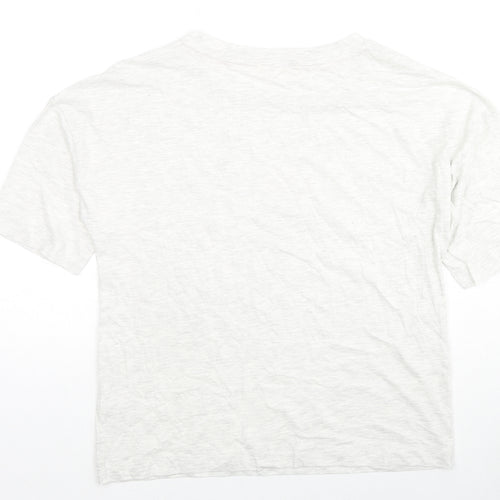 Marks and Spencer Womens Grey Cotton Basic T-Shirt Size M Round Neck - Watermelon