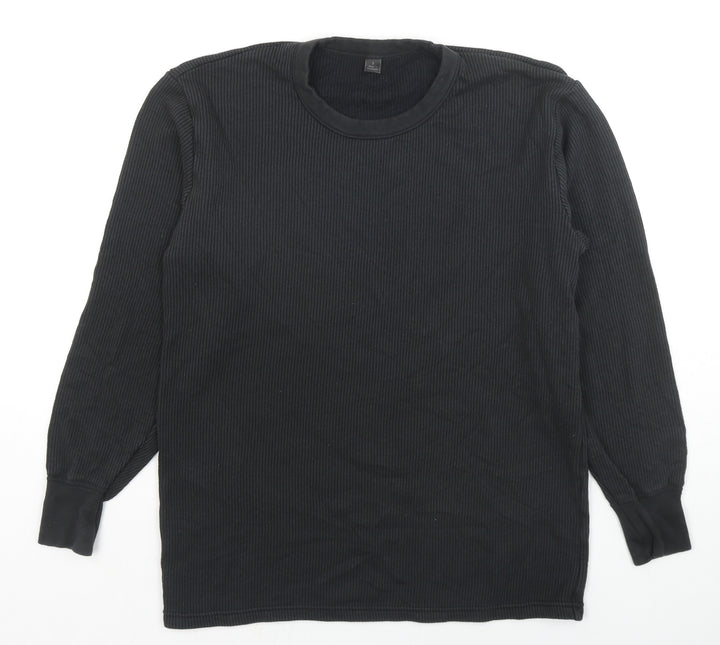 Marks and Spencer Womens Black Cotton Pullover Sweatshirt Size S Pullover