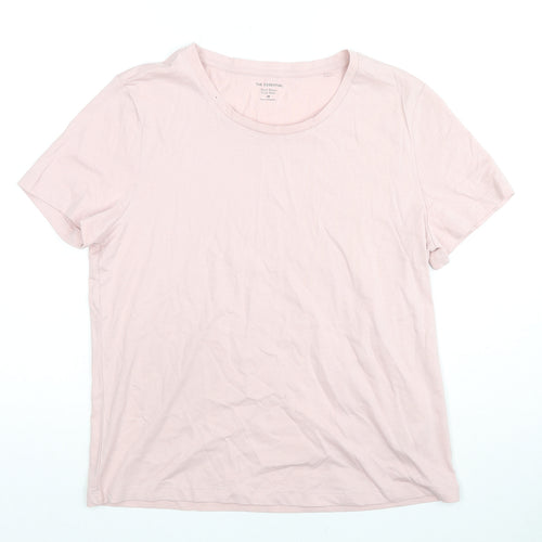Marks and Spencer Womens Pink Cotton Basic T-Shirt Size 10 Round Neck