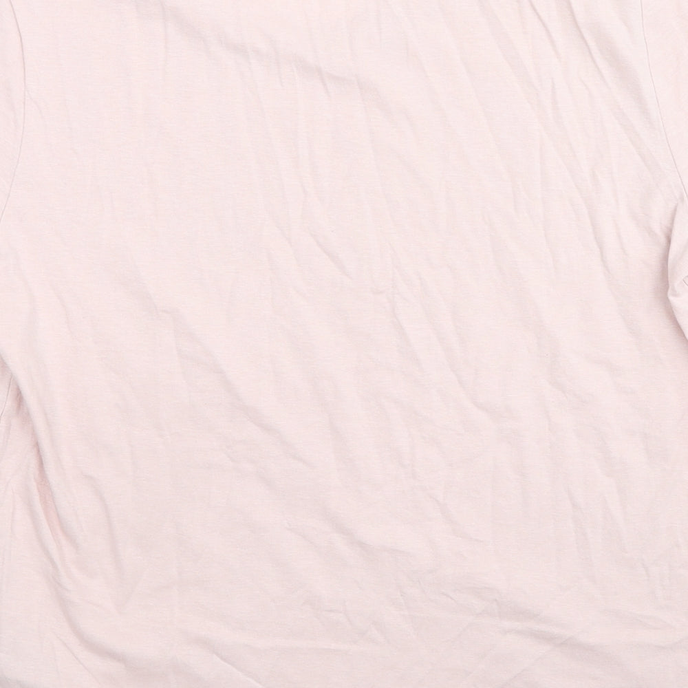 Marks and Spencer Womens Pink Cotton Basic T-Shirt Size 10 Round Neck