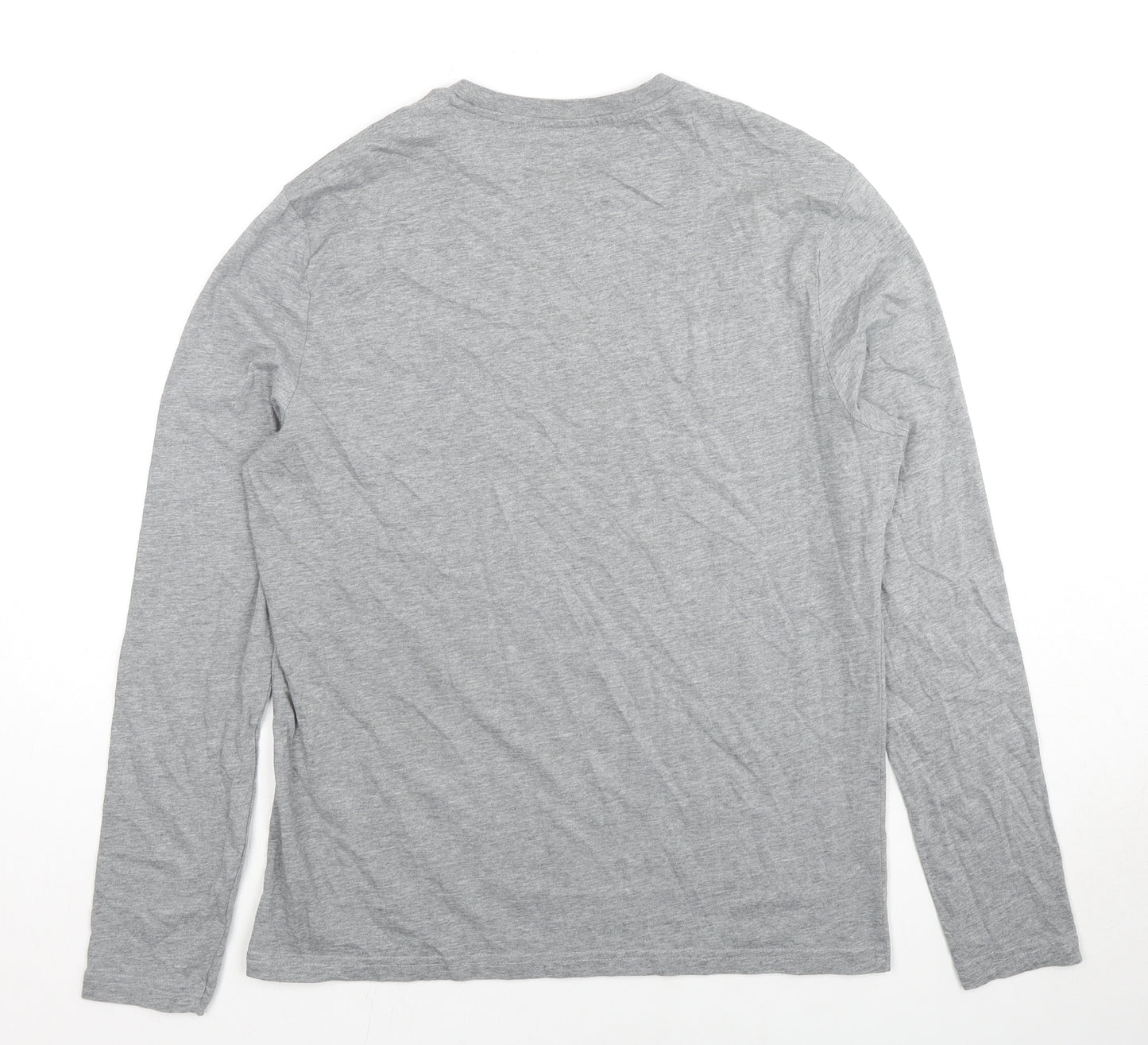 Marks and Spencer Mens Grey Polyester T-Shirt Size M Crew Neck Pullover