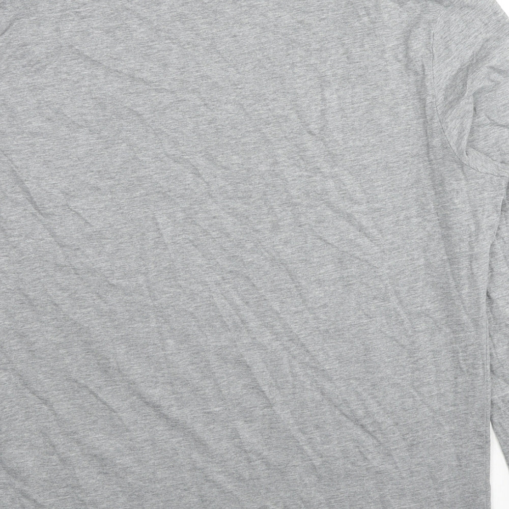 Marks and Spencer Mens Grey Polyester T-Shirt Size M Crew Neck Pullover