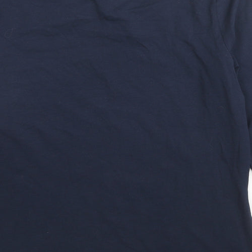 Marks and Spencer Womens Blue Cotton Basic T-Shirt Size 16 Round Neck