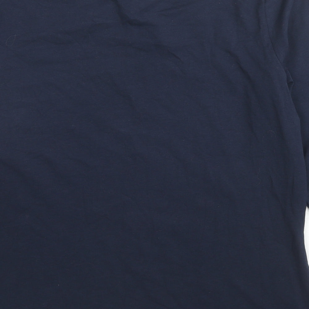 Marks and Spencer Womens Blue Cotton Basic T-Shirt Size 16 Round Neck