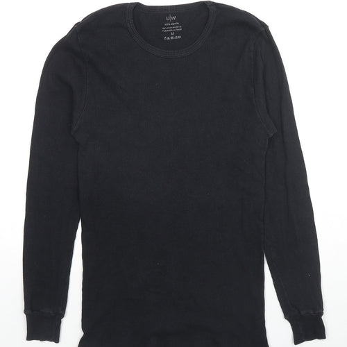 UW Mens Black Cotton Pullover Sweatshirt Size M Pullover