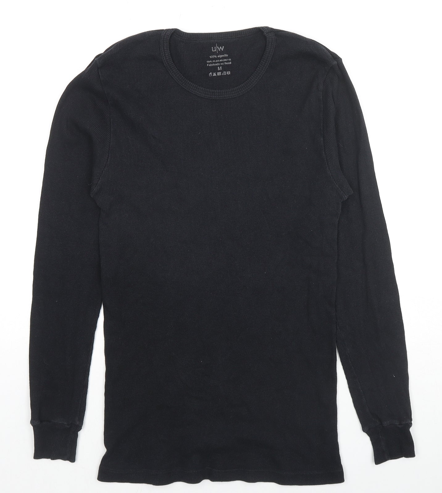 UW Mens Black Cotton Pullover Sweatshirt Size M Pullover