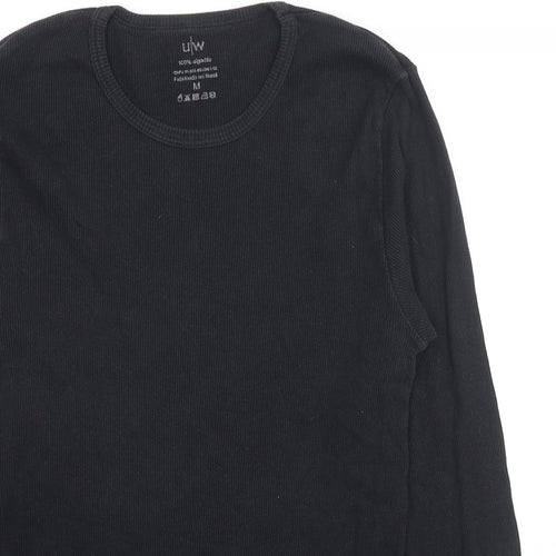 UW Mens Black Cotton Pullover Sweatshirt Size M Pullover