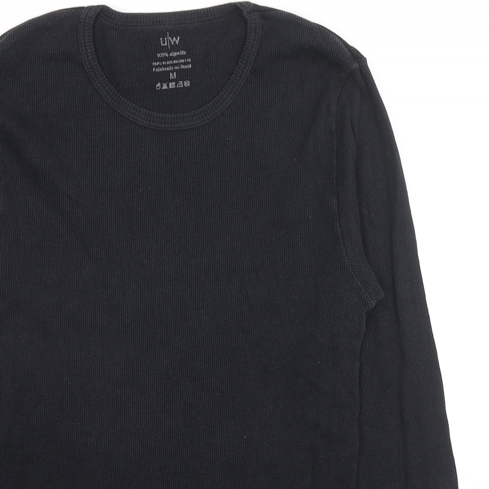 UW Mens Black Cotton Pullover Sweatshirt Size M Pullover