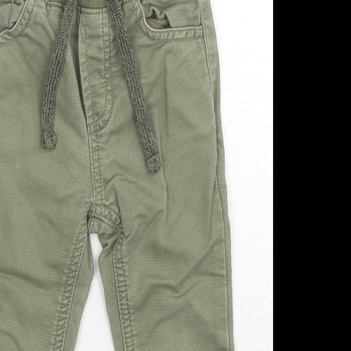 Dexie Boys Green Cotton Chino Trousers Size 2 Years Regular Drawstring