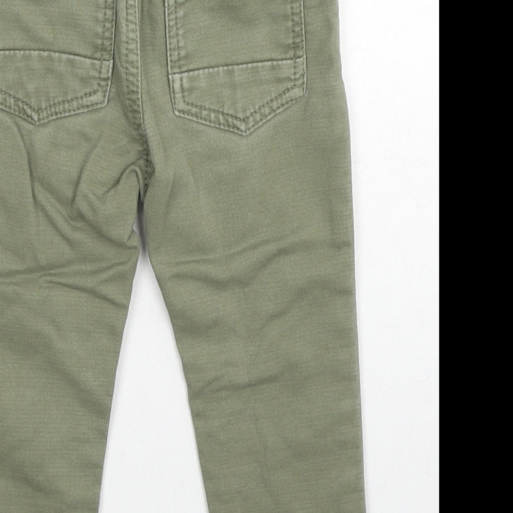 Dexie Boys Green Cotton Chino Trousers Size 2 Years Regular Drawstring