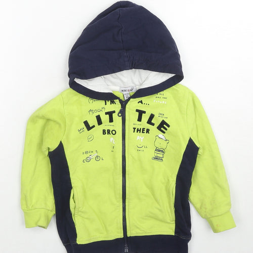 Mini Rap Boys Multicoloured Cotton Full Zip Hoodie Size 2-3 Years Zip